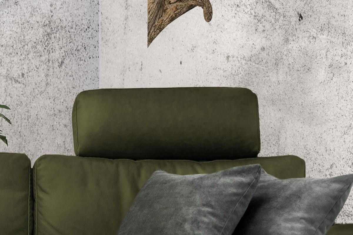 ECKSOFA XL MOTORISCHER RELAXFUNKTION LOLA Dunkelgrün Webstoff Relaxfunktion - Dunkelgrün/Schwarz, Textil (304/178cm) - KAWOLA
