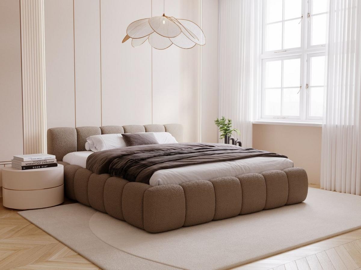 POLSTERBETT Cloud Low 180x200 Bouclé-Stoff Braun - Braun, Textil (180/200cm) - Graingold