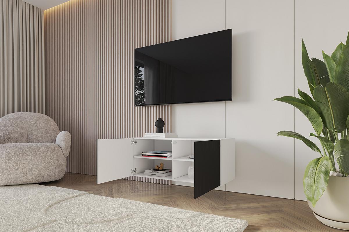 LOWBOARD NOA-2-W 100x40x40 cm - Weiß / Schwarz - Schwarz, Holzwerkstoff (100/40/40cm) - ALTDECOR