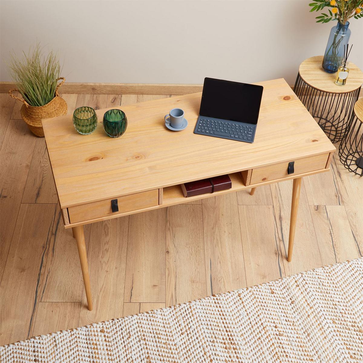 SCHREIBTISCH KIM - Braun, Holz (50/110/76cm) - IDIMEX