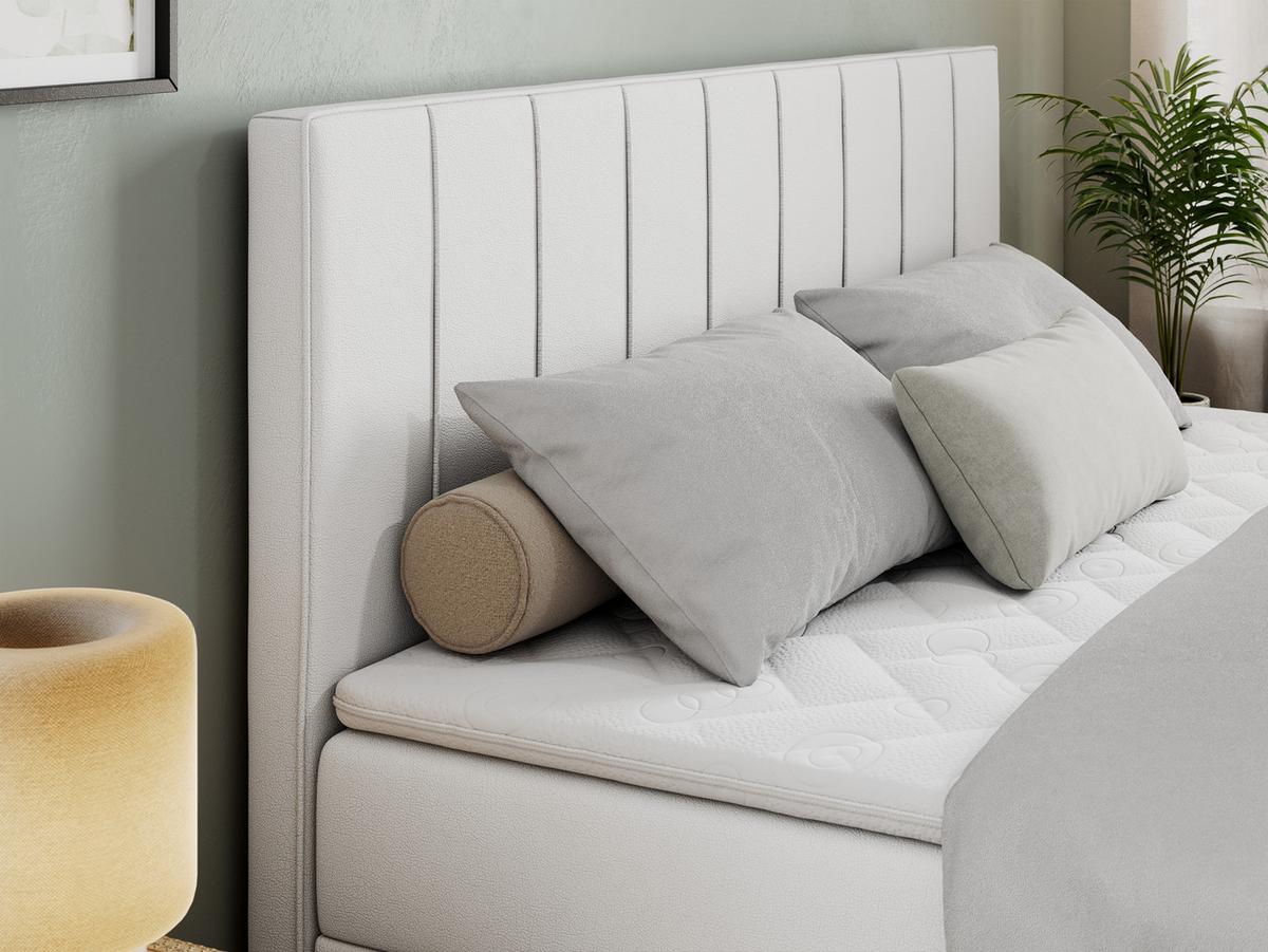 BOXBETT ALLY 120/200 Weiß Kunstleder - H3 - Weiß, Holz/Textil (120/200cm) - MKS