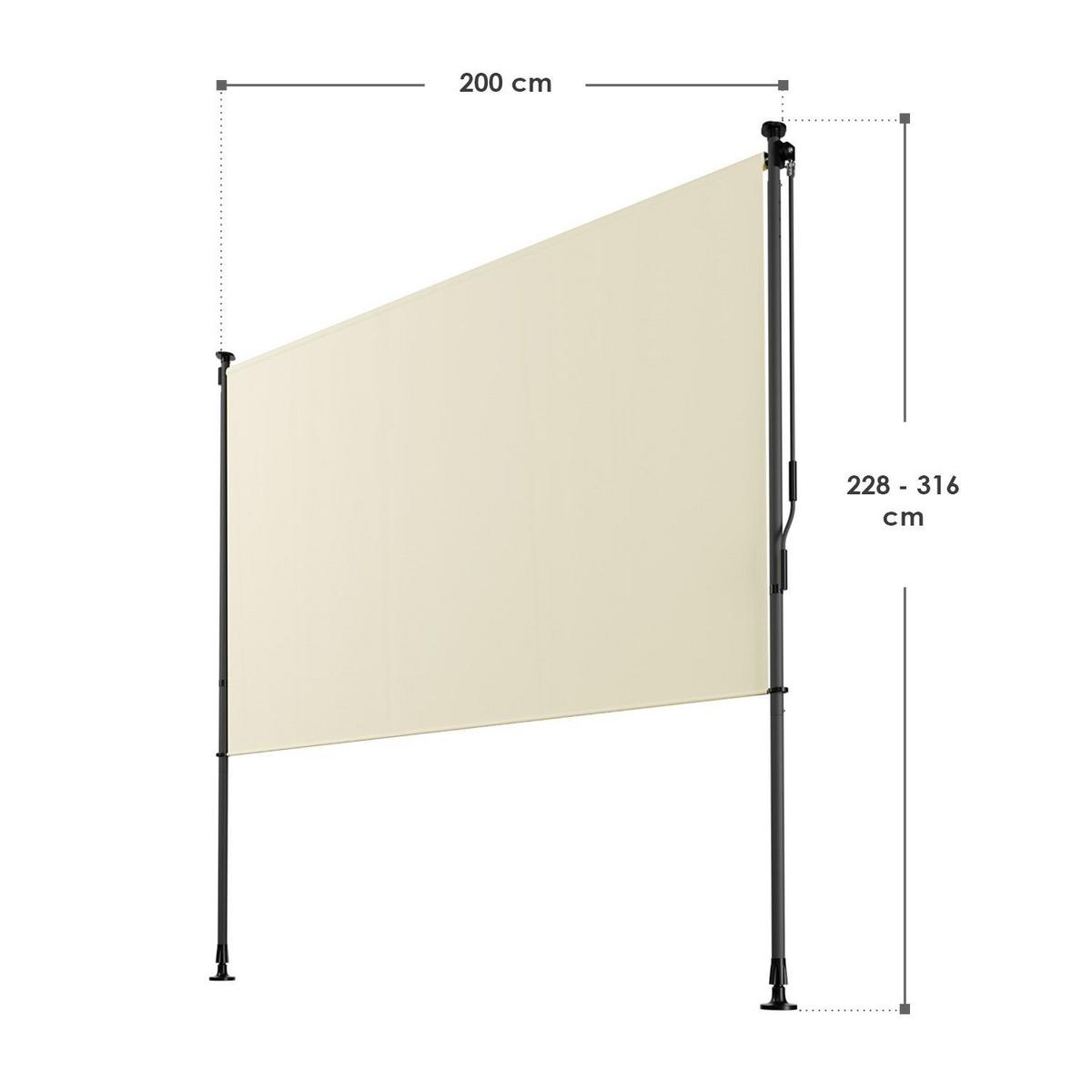 SENKRECHTMARKISE Barbados beige 200 x 310 cm - Beige, Textil (200/310cm) - Juskys
