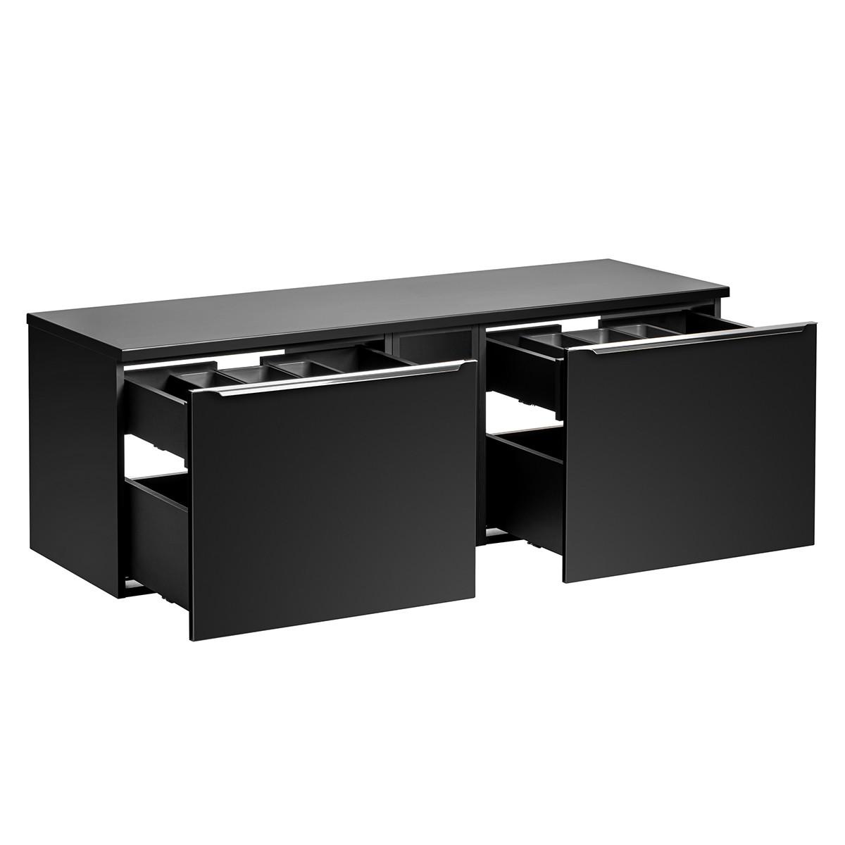 WASCHTISCHUNTERSCHRANK 140cm Éros Schwarz - Schwarz, Holzwerkstoff (140/48/46cm) - Petits-meubles