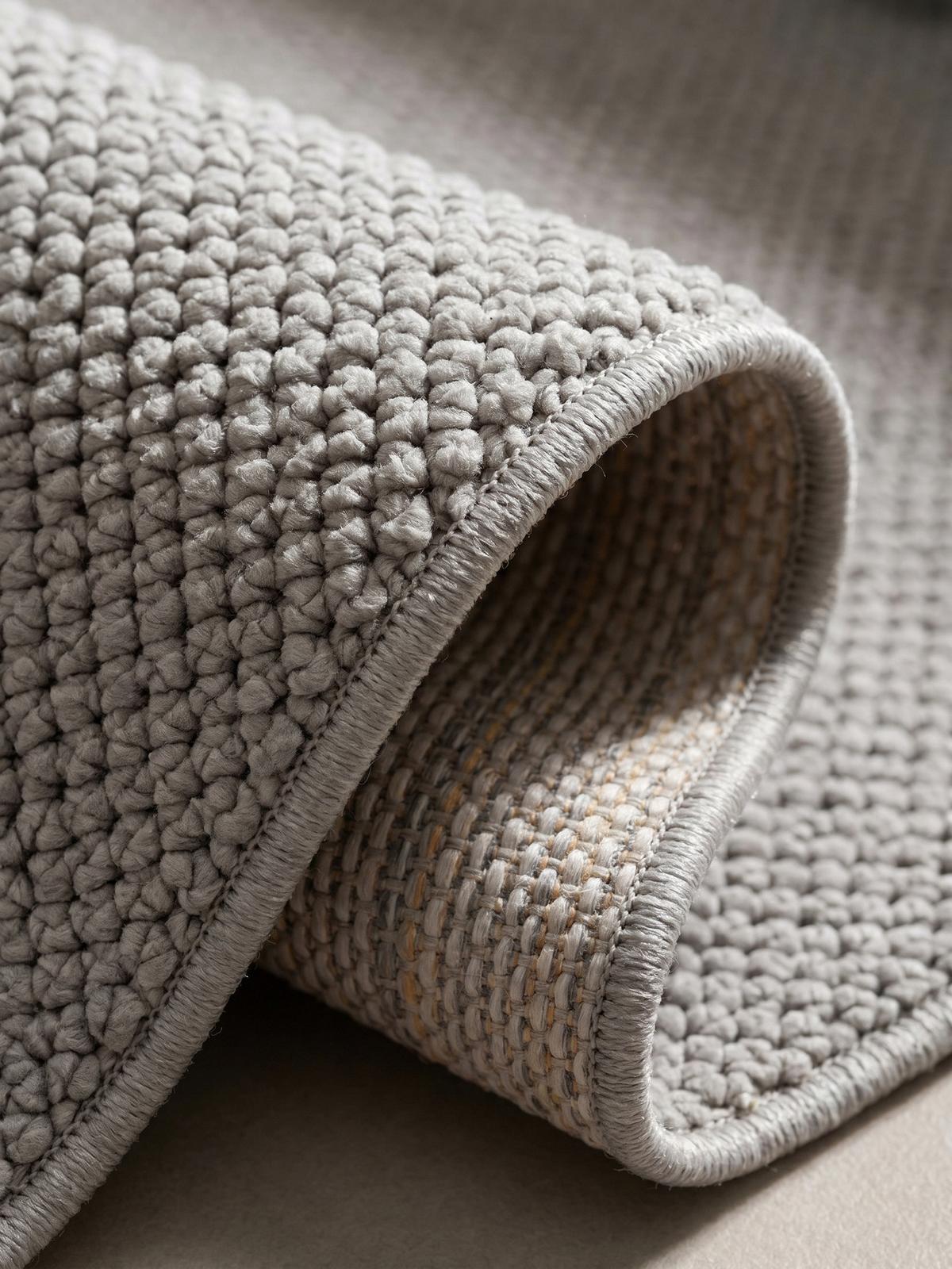TEPPICH Flachgewebe LANGAU in Silber, meliert, 160 x 230 cm - Silberfarben, Textil (230/160cm) - KADIMA DESIGN