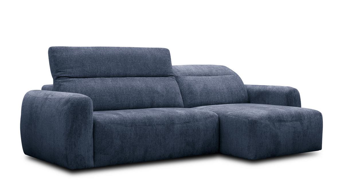 ECKSOFA NERO 4-Sitzer, dunkelblau - Schwarz/Dunkelblau, Holz/Textil (272/81/159cm) - Wozimo