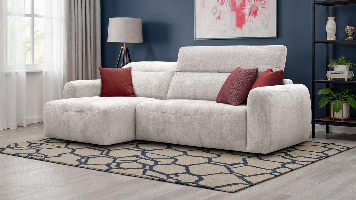 ECKSOFA NERO 4-Sitzer, ecru - Ecru/Schwarz, Holz/Textil (272/81/159cm) - Wozimo