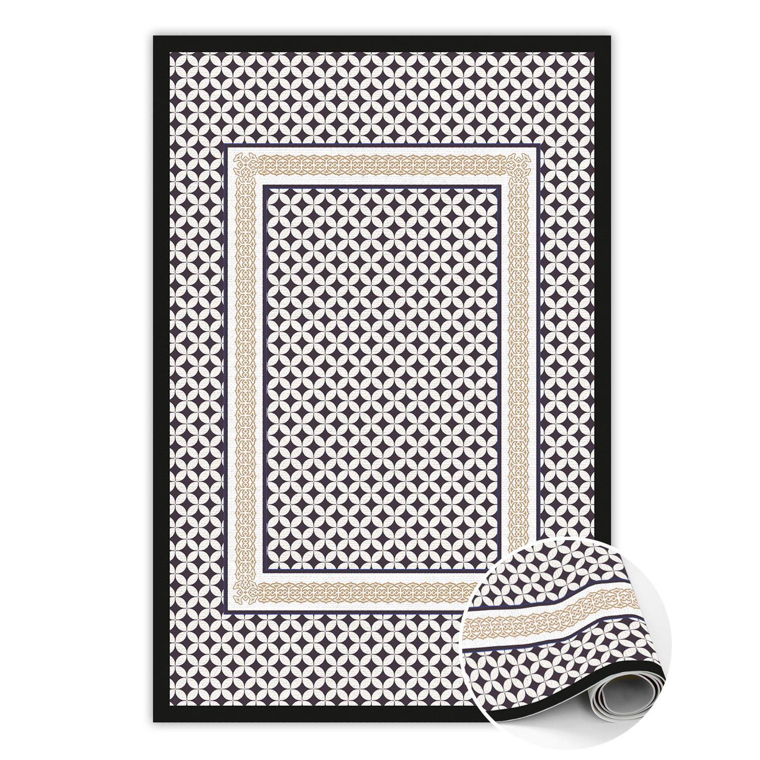 VINYL TEPPICH 140x210 cm Geometrischer Zopf - Creme/Schwarz, Kunststoff (140/210cm) - TULUP