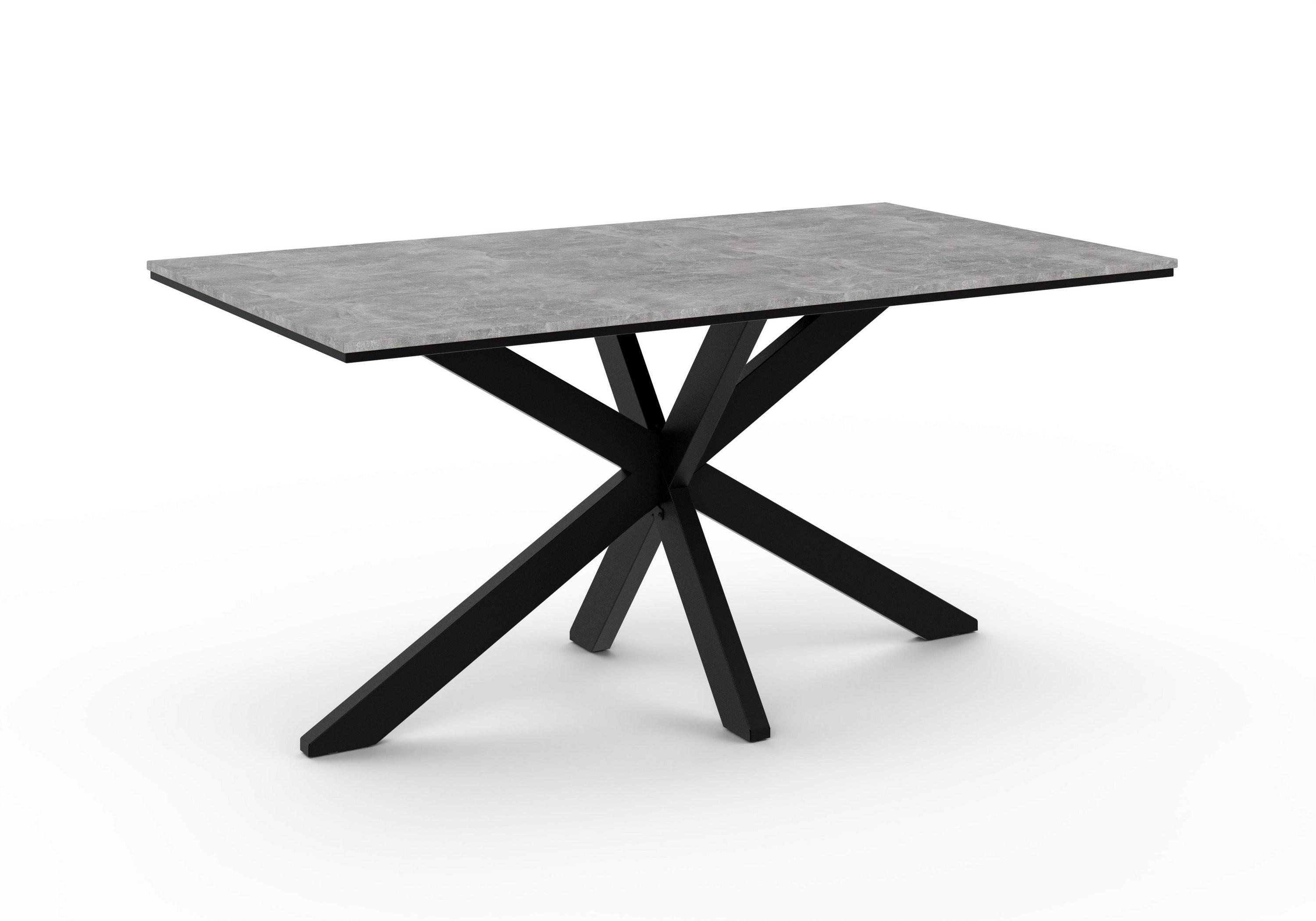 ESSTISCH DARGO 160 x 90 x 73,5 cm - Schwarz/Grau, Holz (160/90/73.5cm) - MASSENO