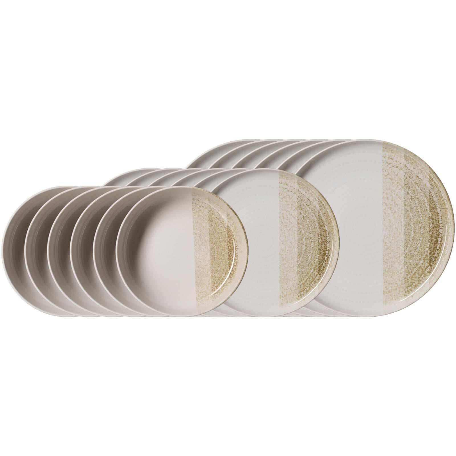 TELLER-SET Trio Creme 18-tlg. - Creme, Keramik (2/2/2cm) - Ritzenhoff Breker