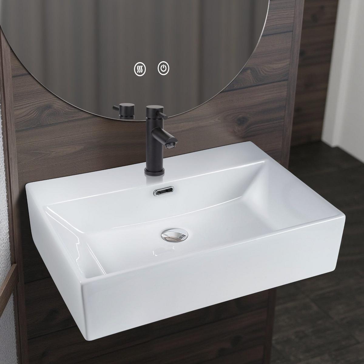 WASCHBECKEN Bayreuth II 51/42/15cm - Weiß, Keramik (42/15/51cm) - Nettlife