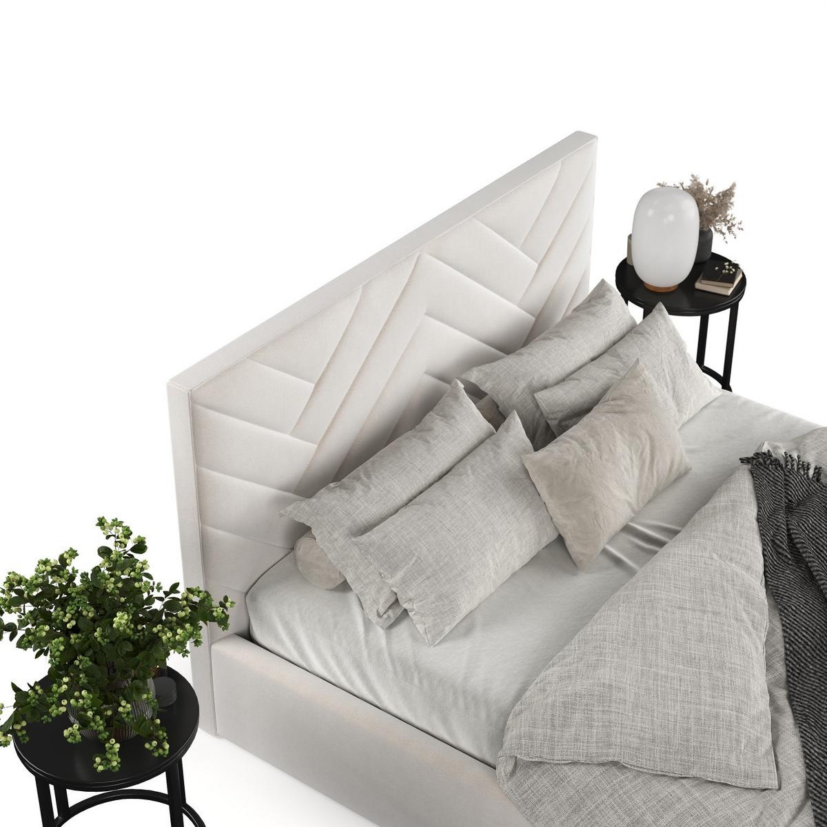 POLSTERBETT Arco 160/200 cm Creme im Paros Stoff - Creme/Schwarz, Holz/Holzwerkstoff (160/200cm) - AltaBeds