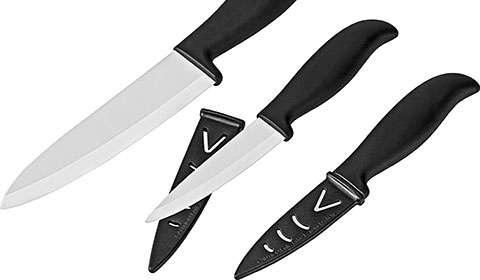 Keramikmesserset in Schwarz und Weiß von mömax. 