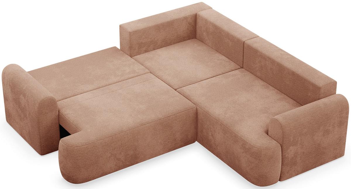 ECKSOFA Kaveo 245 cm universell mit Eckelement - Schwarz/Orange, Kunststoff/Textil (245/245cm) - Selsey