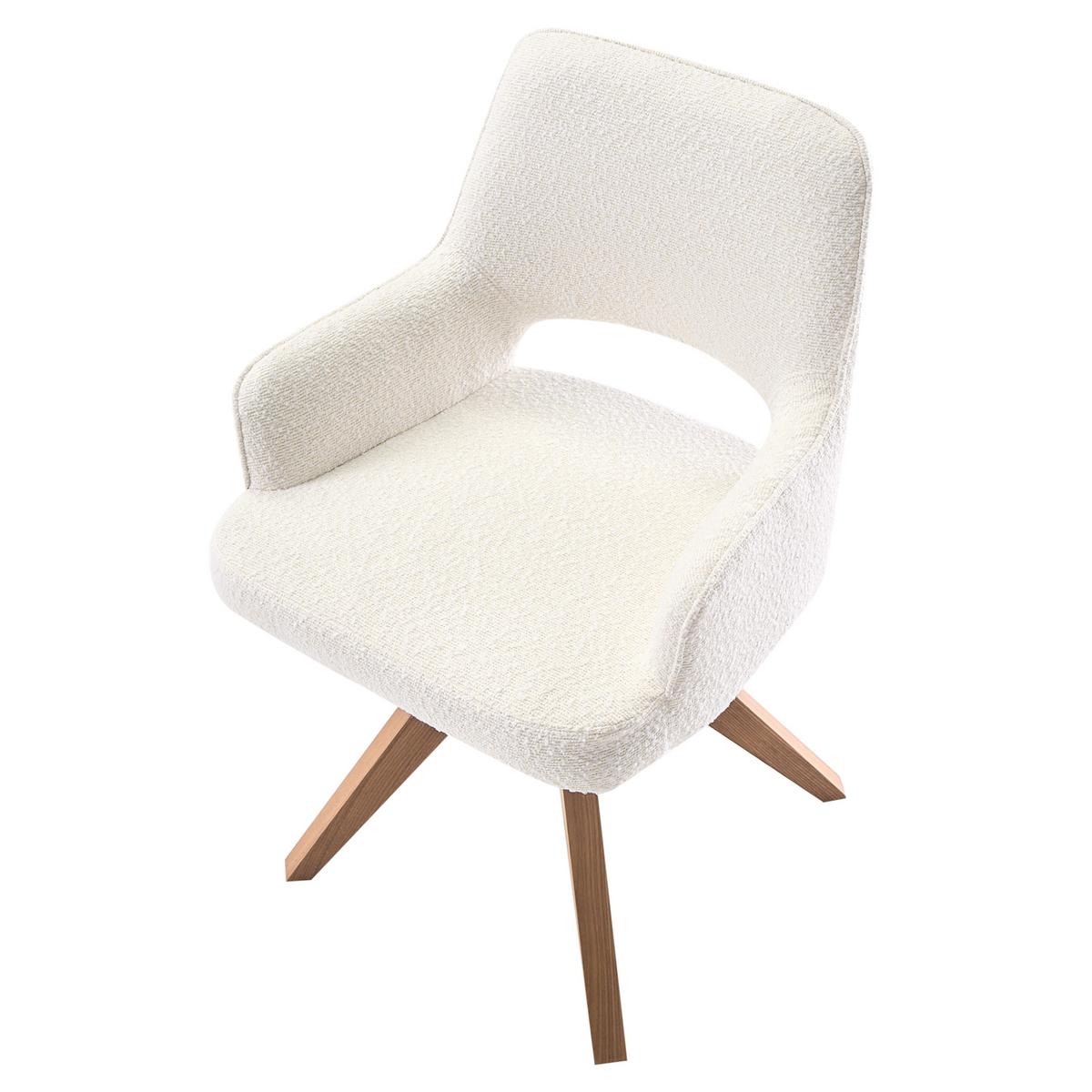 ESSZIMMERSTUHL drehbar Bouclé Hellbeige Moravia - Beige, Textil (56/83/66cm) - Beliani