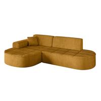 ECKSOFA Ottomane Links TARO-L1 - 243x171x79,5 cm Senfgelb - Currygelb/Gelb, Holzwerkstoff/Textil (243/171cm) - ALTDECOR