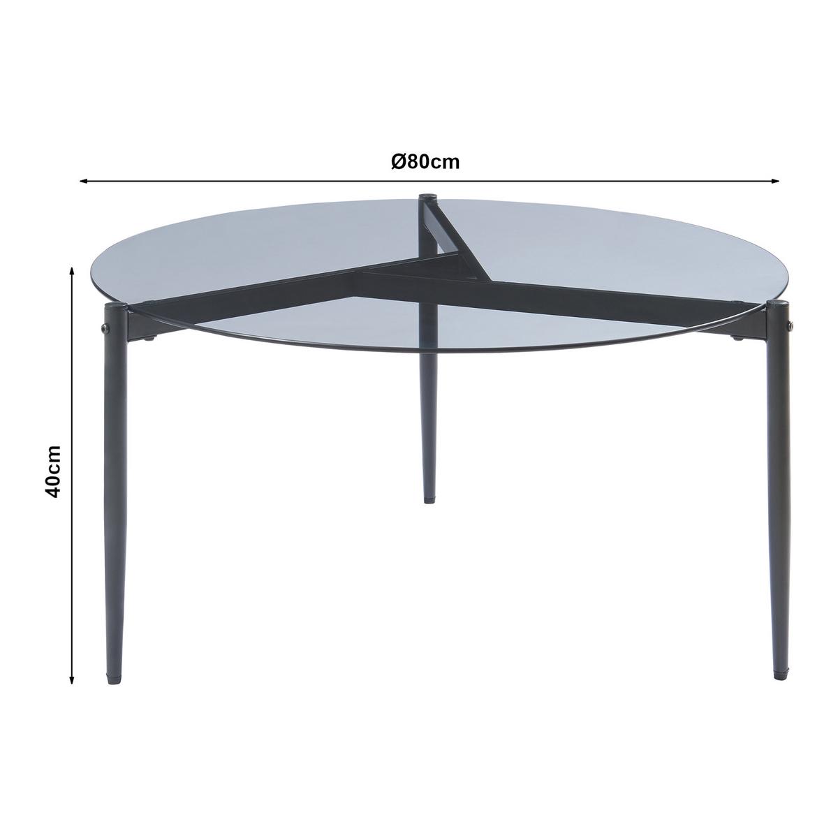 COUCHTISCH Ulökantaa 80/40 cm - Grau, Glas/Metall (40/40/80cm) - [en.casa]
