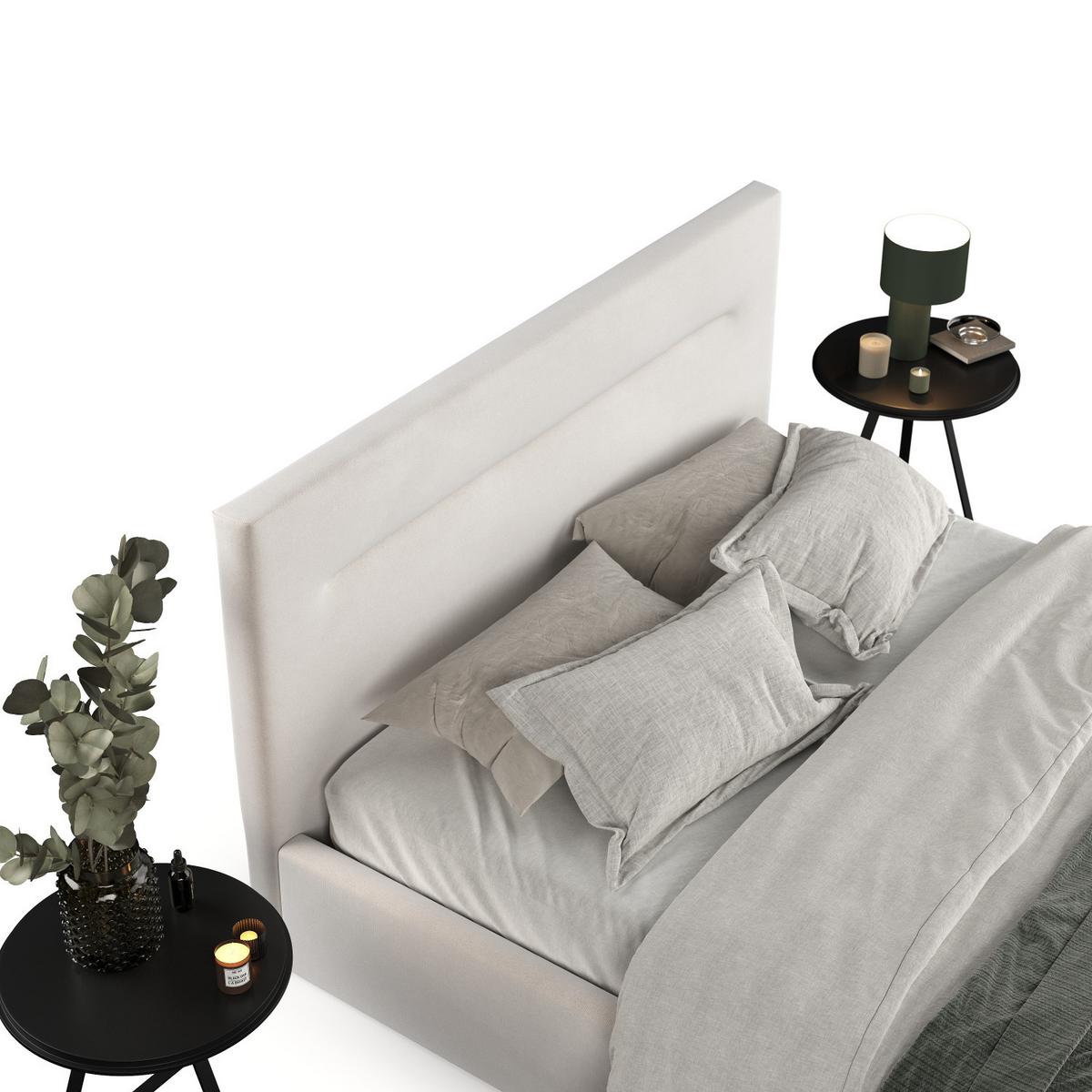 POLSTERBETT Liline 160/200 cm Creme im Paros Stoff - Creme/Schwarz, Holz/Holzwerkstoff (160/200cm) - AltaBeds