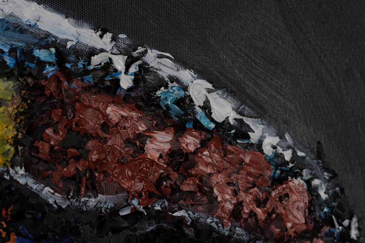 ACRYLBILD HANDGEMALT 90/60 cm - Schwarz, Holz/Textil (90/60cm) - KUNSTLOFT