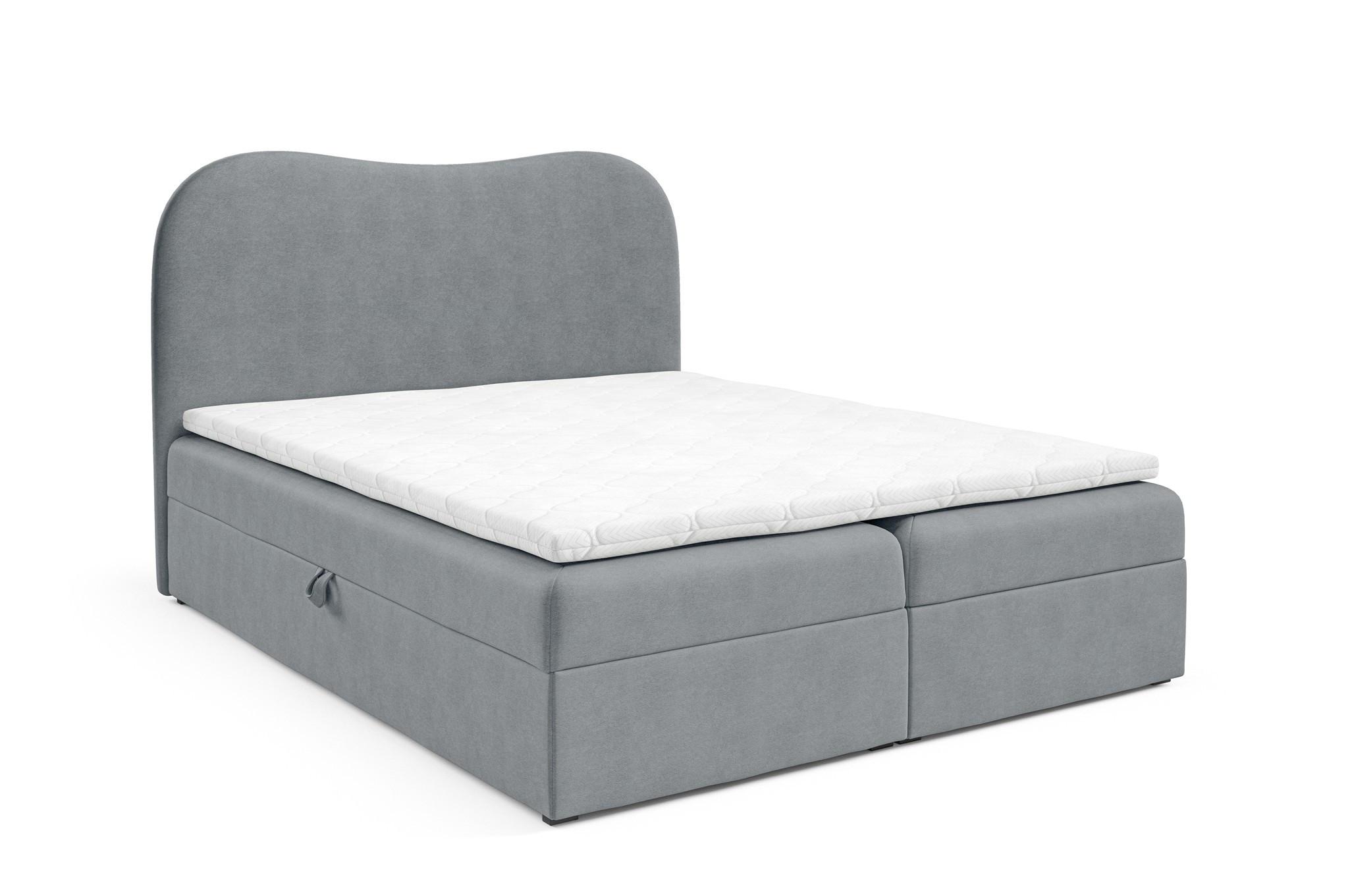 BOXBETT Darlin - Grau, Holzwerkstoff/Textil (180/200cm) - Fun Möbel