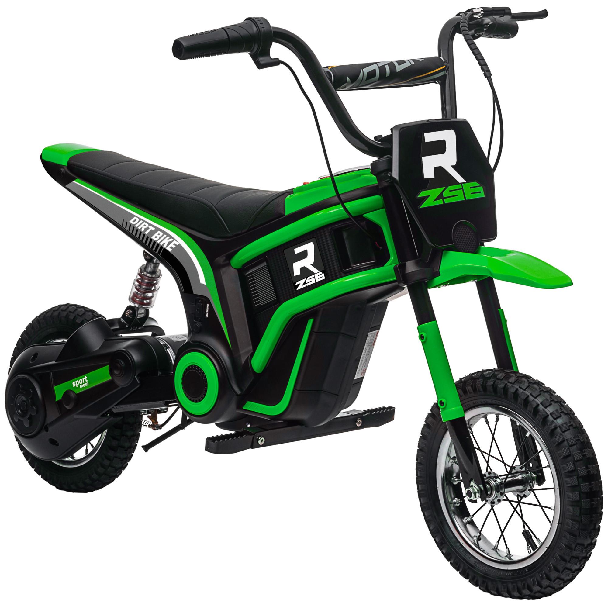 KINDER Elektro Motorrad, 12V Kindermotorrad mit Hupe, Leuchte, 8-16 km/h, Grün - Grün, Kunststoff (119/64/76.5cm) - HOMCOM