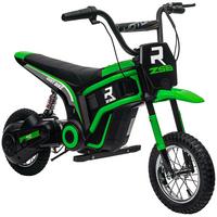 KINDER Elektro Motorrad, 12V Kindermotorrad mit Hupe, Leuchte, 8-16 km/h, Grün - Grün, Kunststoff (119/64/76.5cm) - HOMCOM