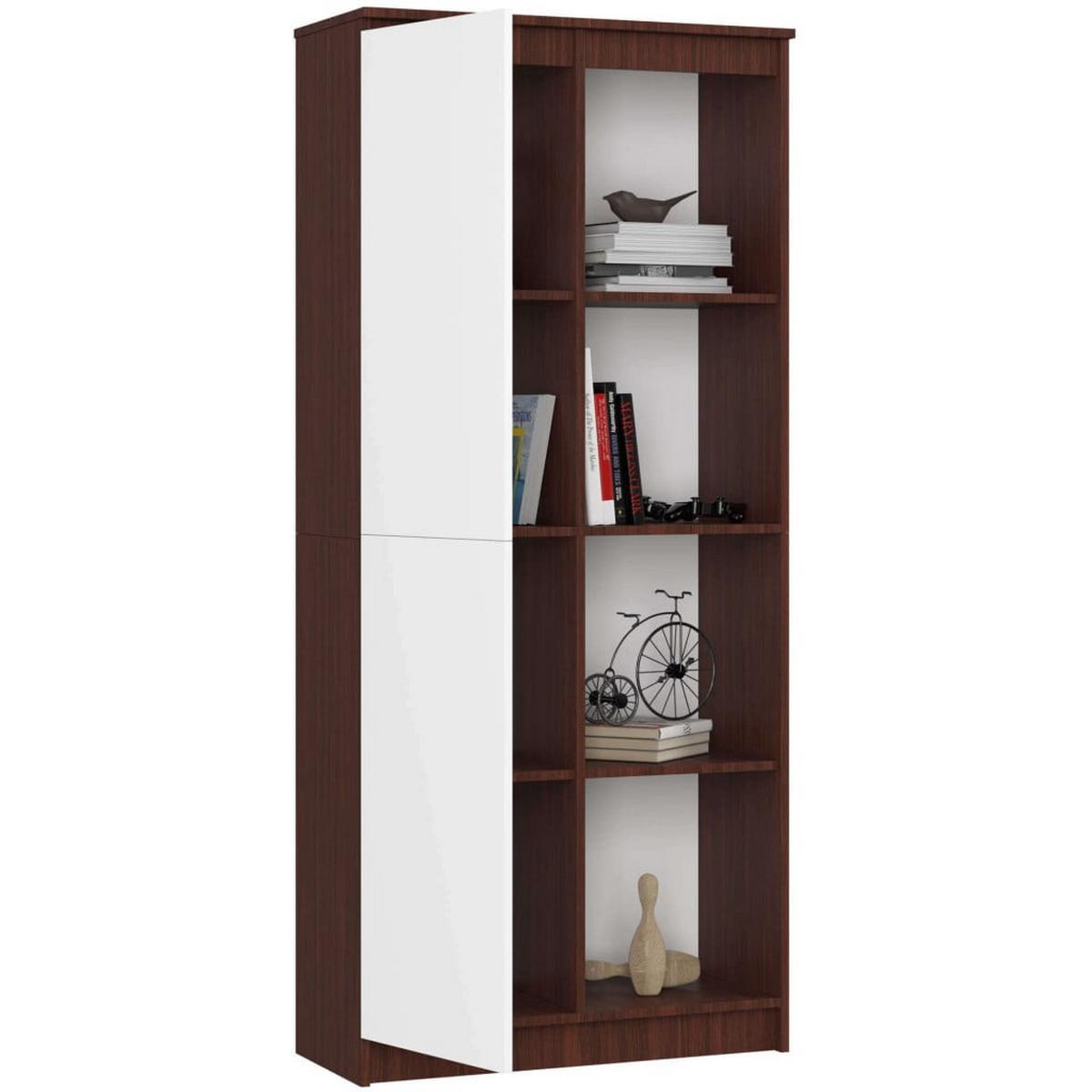 STANDREGAL Dunkelbraun, Weiß 180/80/35 - Dunkelbraun/Weiß, Holzwerkstoff (80/180/35cm) - RAUMHIRSCH FURNITURE