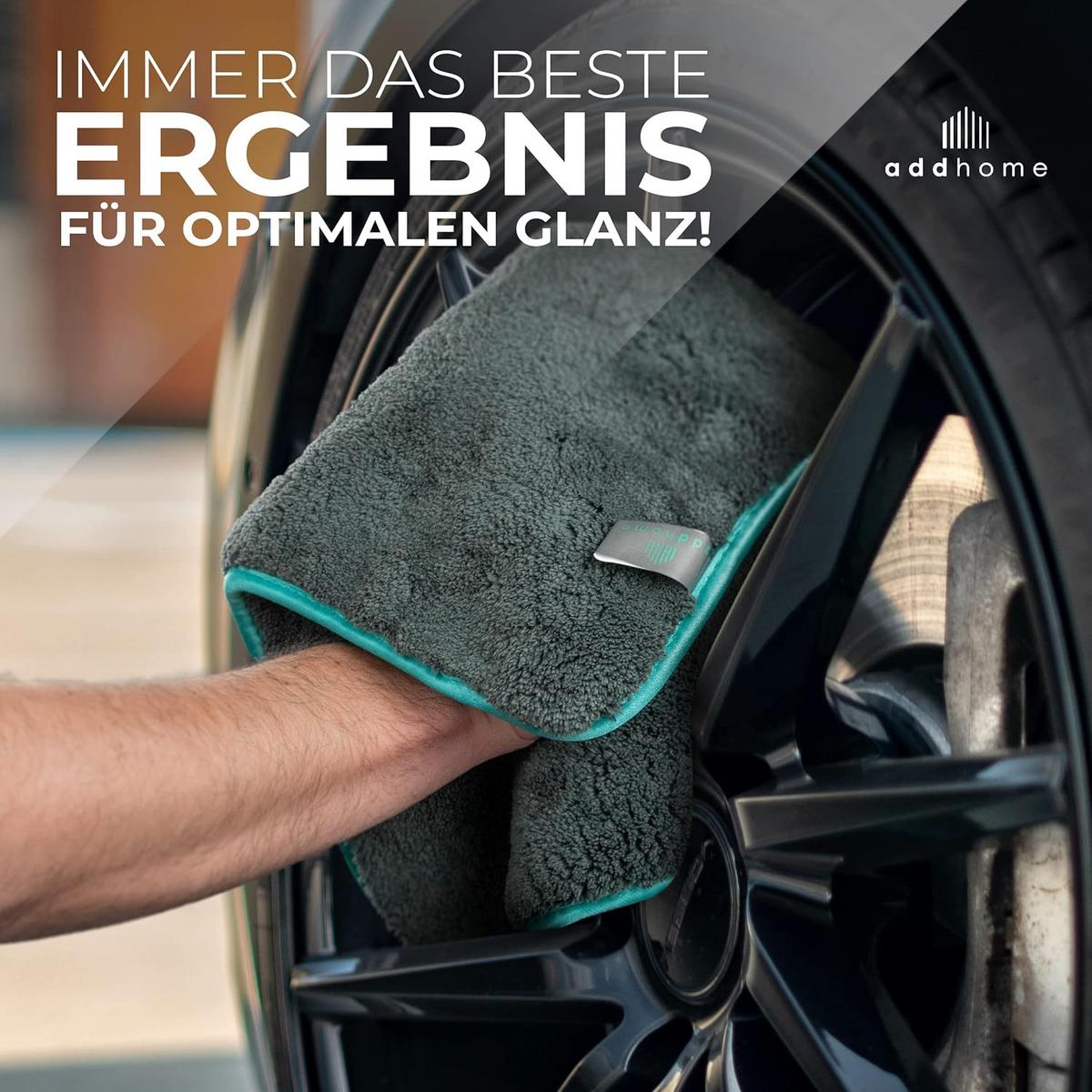 AUTO-MIKROFASERTUCH 3 Tücher plus 1 Handschuh - Multicolor, Textil (40/40cm) - addhome
