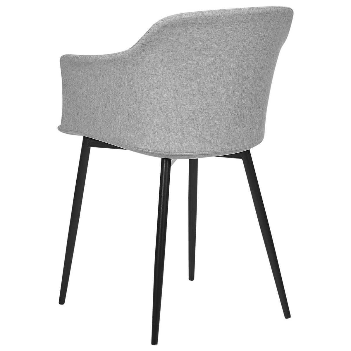 ESSZIMMERSTUHL 2er-Set hellgrau/schwarz Elim - Schwarz/Grau, Textil (59/82/45cm) - Beliani