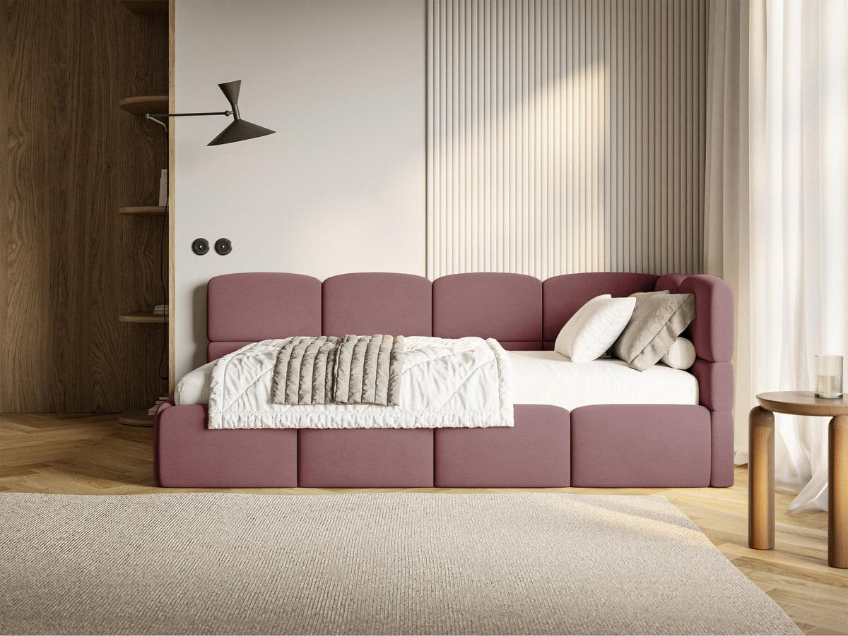 JUGENDBETT Cloudy Rosa 120 x 200 cm - Pink/Schwarz, Kunststoff/Textil (120/200cm) - Selsey