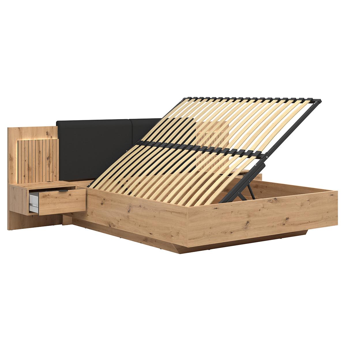 BOXBETT 160/200 Mao Holz in Eichenoptik - Braun, Holzwerkstoff (160/200cm) - Petits-meubles