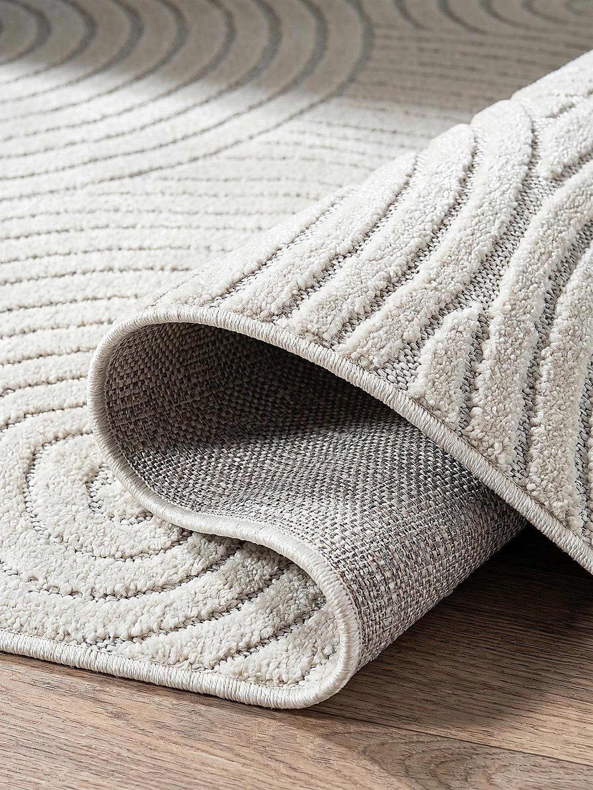 TEPPICH Outdoor Geometrisch MEZEN Polypropylen Creme 80 x 250 cm - Beige, Textil (80/250cm) - KADIMA DESIGN