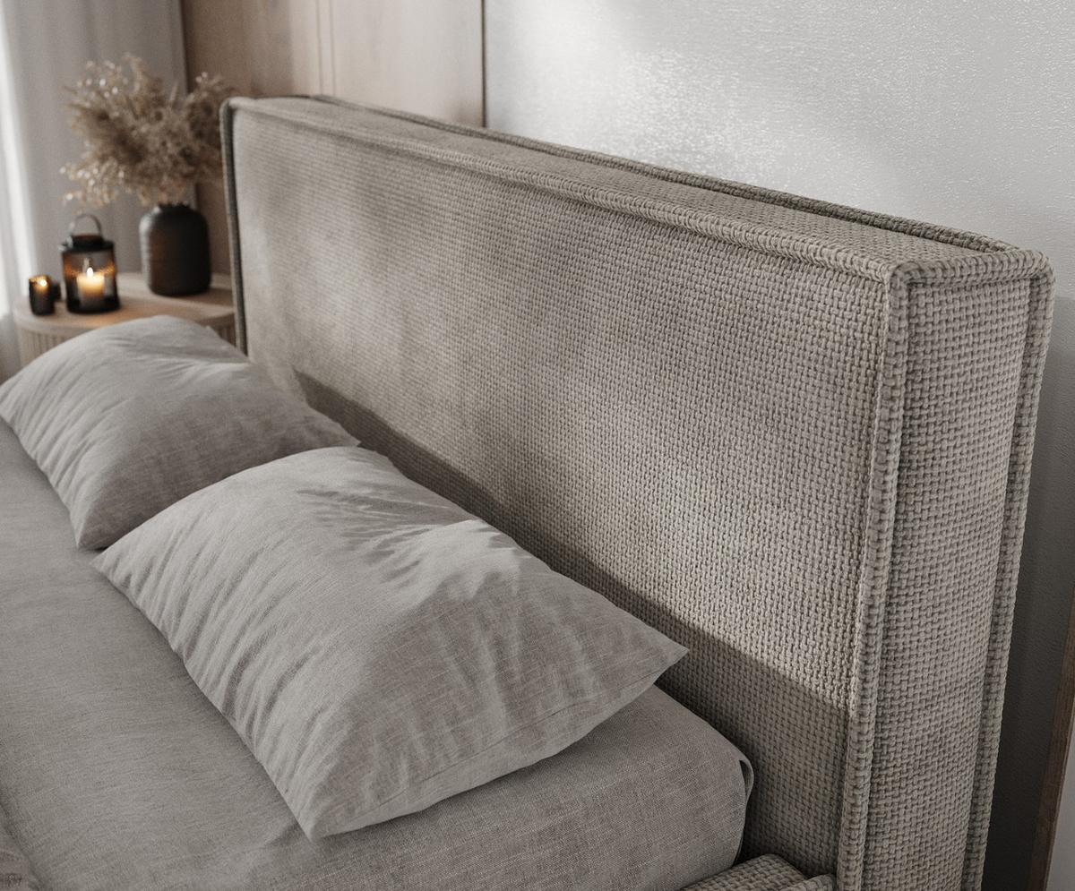 POLSTERBETT Sato mit Stauraum 120/200 cm Beige im Bonita Stoff - Beige/Schwarz, Holz/Holzwerkstoff (120/200cm) - AltaBeds