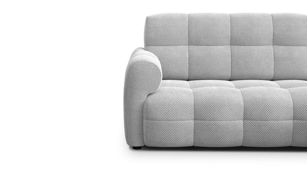 ECKSOFA MELLOW 3-Sitzer, hellgrau - Hellgrau/Schwarz, Holz/Textil (232/156cm) - Wozimo