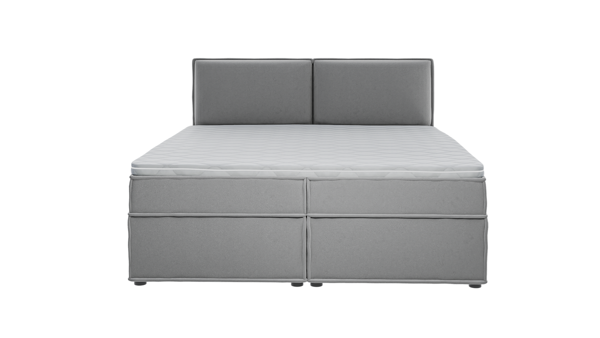 BOXBETT Eclipse 180/200 cm Grau Luxusmicrofaser - Schwarz/Grau, Holz/Kunststoff (180/200cm) - S-Style Möbel