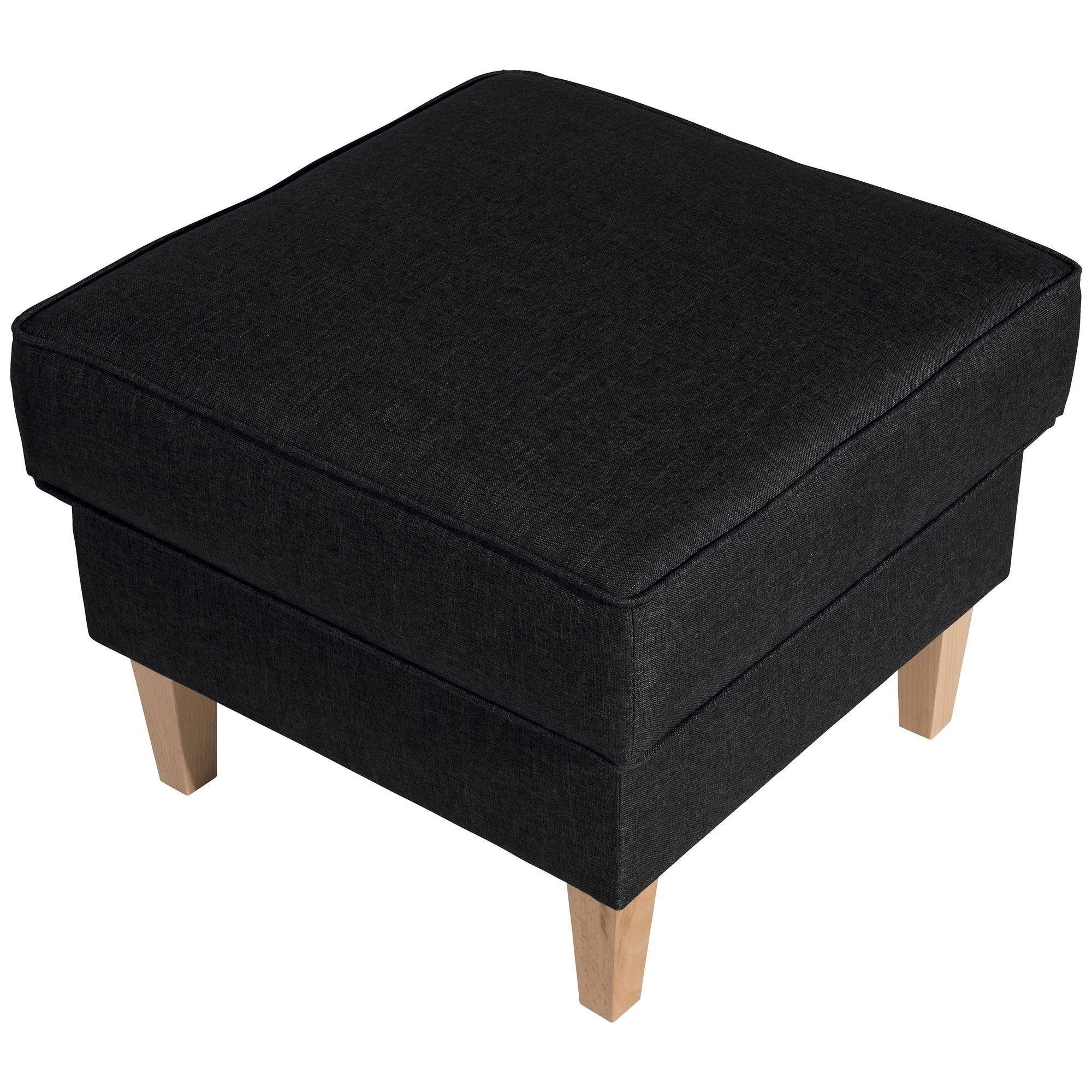 HOCKER Karlen Bezug Flachgewebe Buche natur / graphit - Buchefarben/Graphitfarben, Kunststoff (53/45/53cm) - 58aufmkessel