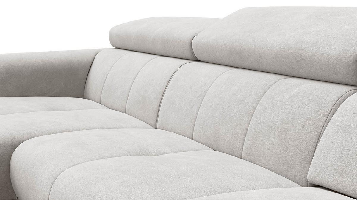ECKSOFA RODEN 4-Sitzer mit Relax, creme, Veloursstoff - Creme, Holz/Textil (268/92cm) - Wozimo