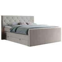 BOXSPRINGBETT KING VELEN 120/200 Beige Struktur - H4 - Beige, Holz/Textil (120/200cm) - MKS