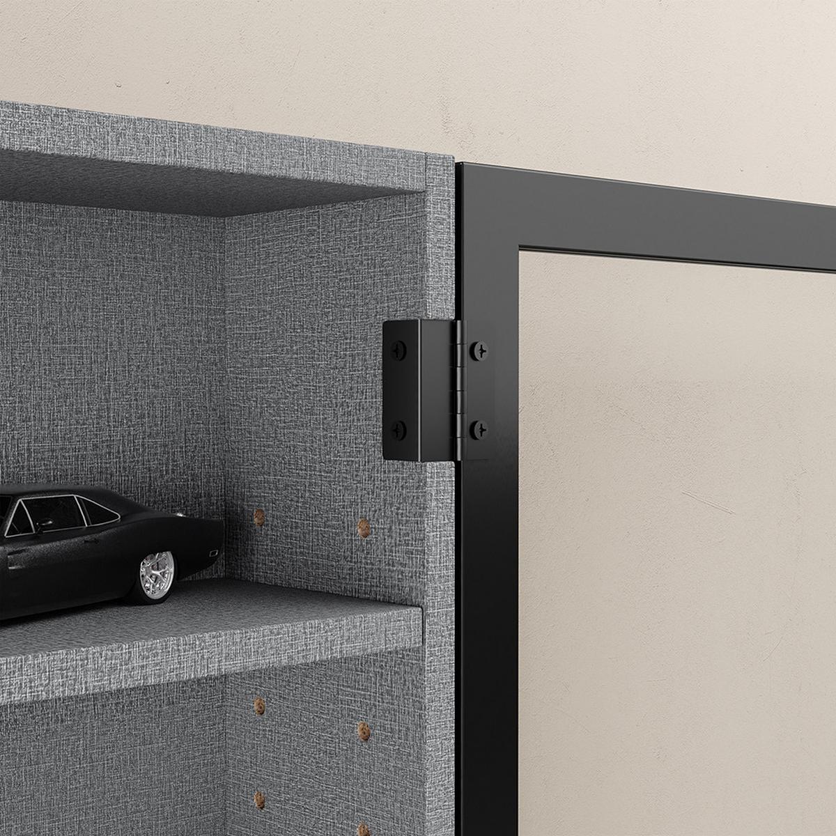 WANDSCHRANK mit Glasfront und verstellbaren Böden FSB113-H-DG - Ahornfarben, Fell (80/80/12.2cm) - SoBuy