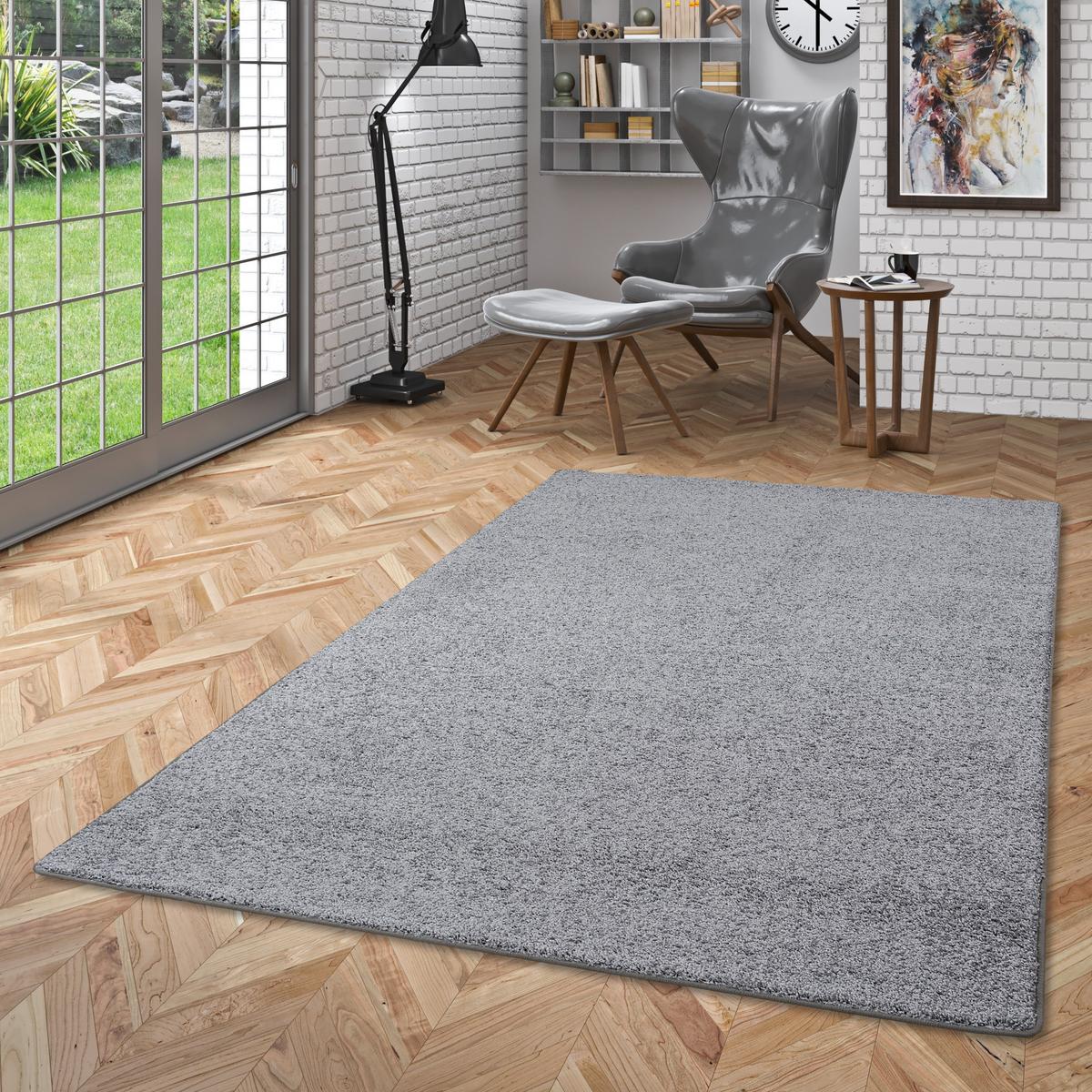 HOCHFLOR VELOURS TEPPICH MONA - Grau, Textil (80/400cm) - Snapstyle