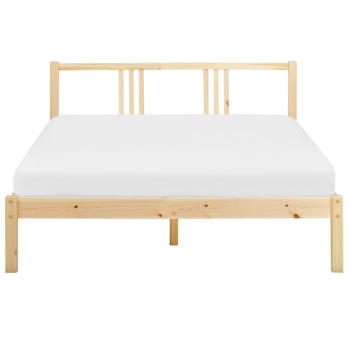 BETT mit Lattenrost 140x200 cm Heller Holzfarbton Vannes - Hellbraun, Holz (140/200cm) - Beliani