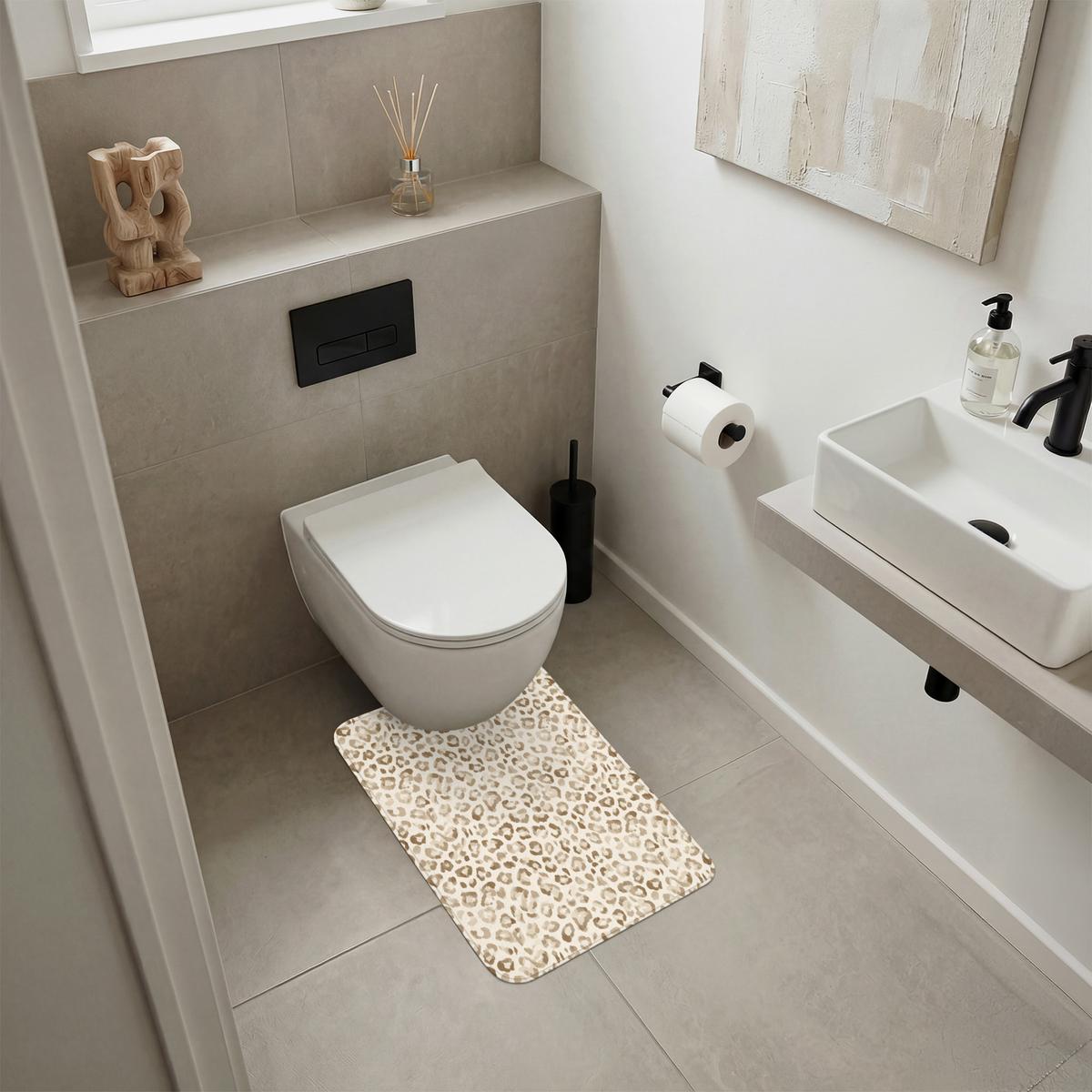 WC-VORLEGER Leopard - Klassisch - Beige WC Teppich 40x60 cm - Hellbraun, Textil (40/1cm) - OnlyWow
