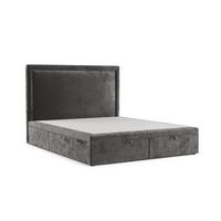POLSTERBETT Salma mit Stauraum 200/200 cm Stahl im Lotta Stoff - Graphitfarben/Schwarz, Holz/Holzwerkstoff (200/200cm) - AltaBeds