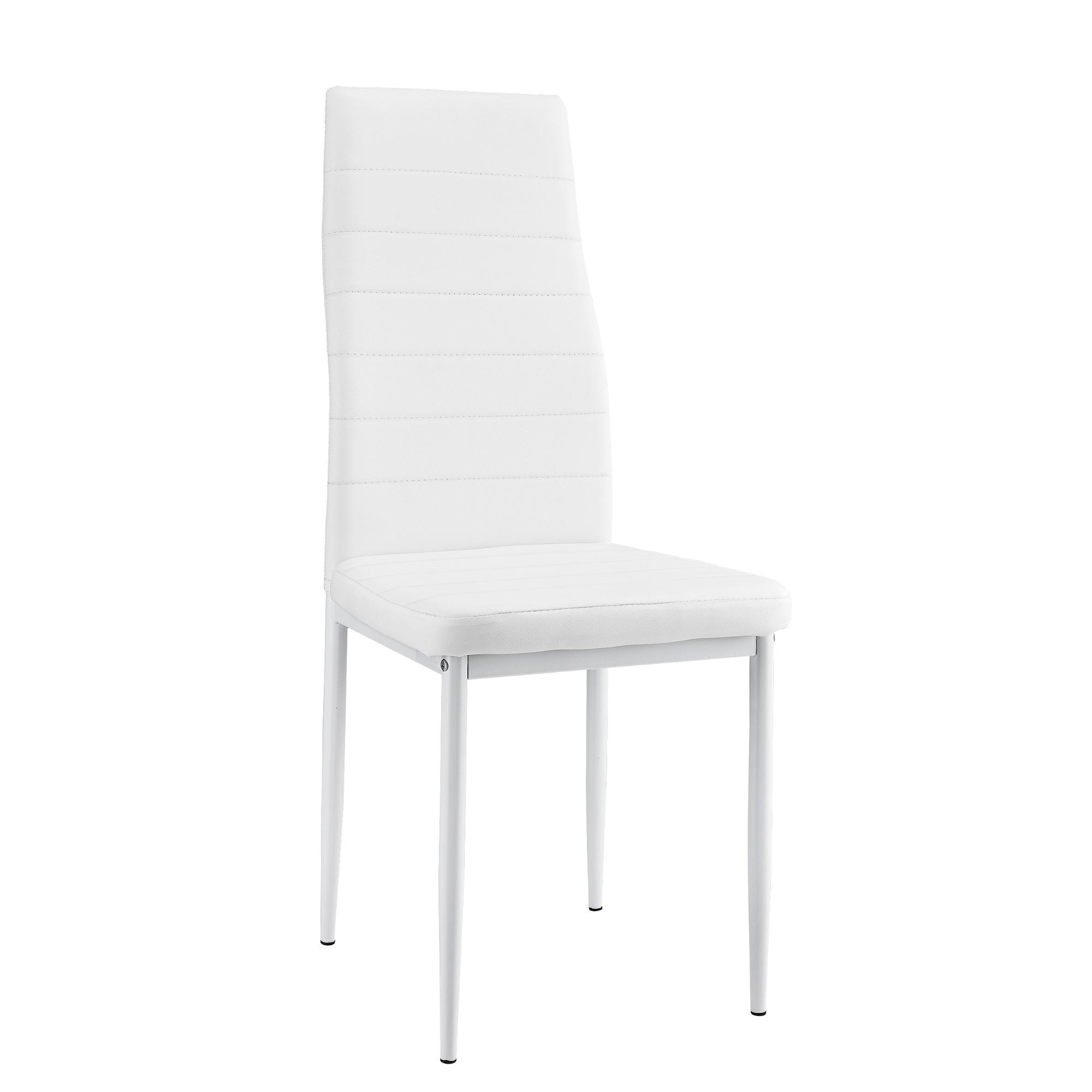 ESSZIMMERSTUHL Lidköping 2er Set - Weiß, Leder (43/96/52cm) - [en.casa]