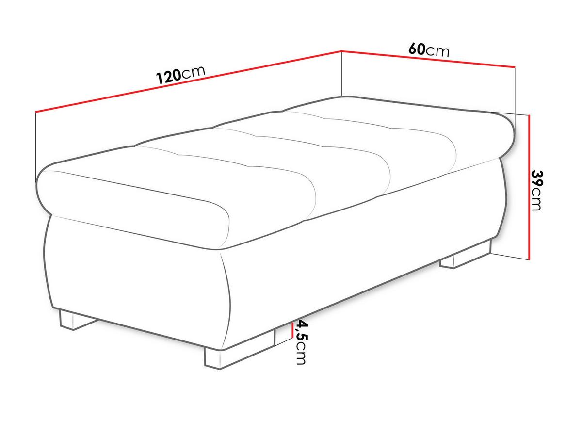 POLSTERHOCKER Orkan Groß - Silberfarben/Braun, Holz/Textil (120/39/60cm) - MIRJAN24