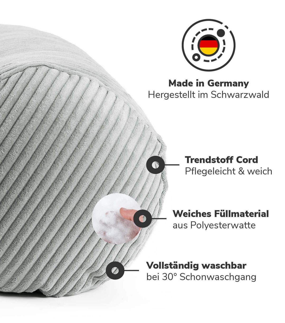 XXL NACKENROLLE Der Powernap - Grau, Textil (25/70cm) - Mokebo