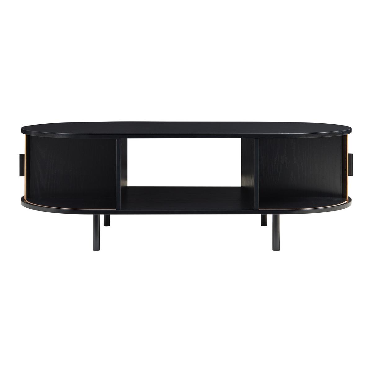 COUCHTISCH Tvedestrand 120/55/40 cm - Schwarz/Naturfarben, Holzwerkstoff/Metall (55/120/40cm) - [en.casa]