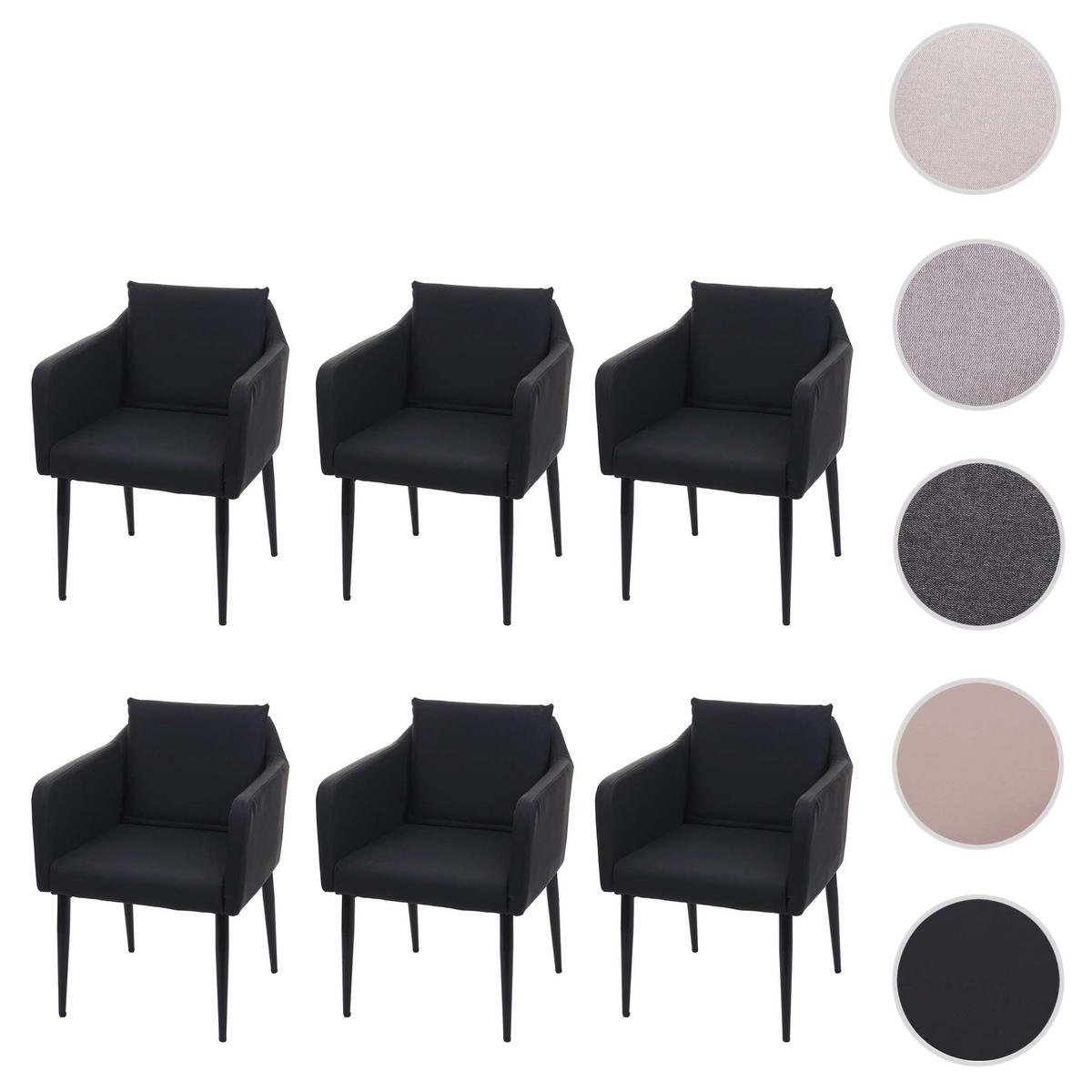 ESSZIMMERSTUHL Schwarz 6er-Set - Schwarz, Textil (60/86/65cm) - MCW