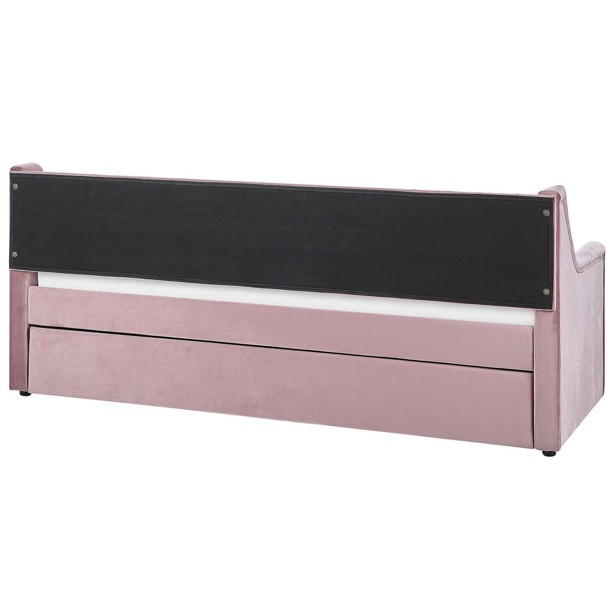 TAGESBETT 90/200cm Rosa Montargis - Pink, Textil (90/200cm) - Beliani