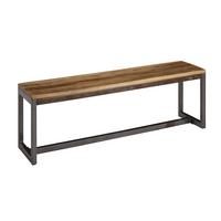 SITZBANK – Mango/Massivholz/Metall, 120x46x45 cm, ohne Lehne - Schwarz/Braun, Holz/Metall (45/46/120cm) - KADIMA DESIGN