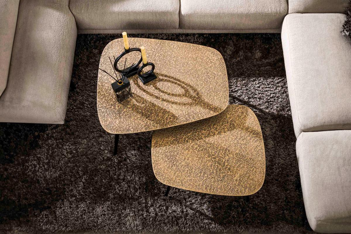 COUCHTISCH LAUCA 2ER SET Bronze Metall - Schwarz/Bronzefarben, Metall (70/80/42cm) - KAWOLA